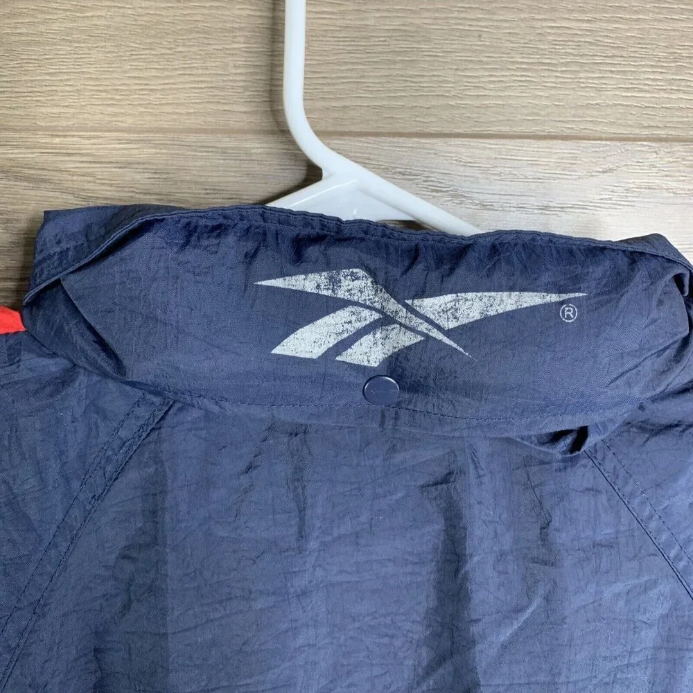 Reebok  Classics Vector Track J Zip Windbreaker Jacket Removable Hood Mens Large - Picture 9 of 10